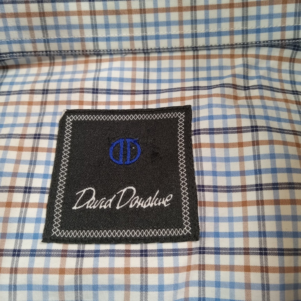 David Donahue Long Sleeve Button Up Shirt Men's 34/35 Blue - Picture 3 of 10